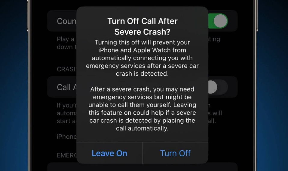 南山苹果14维修分享 iPhone 14 和 Apple Watch 上关闭崩溃检测 